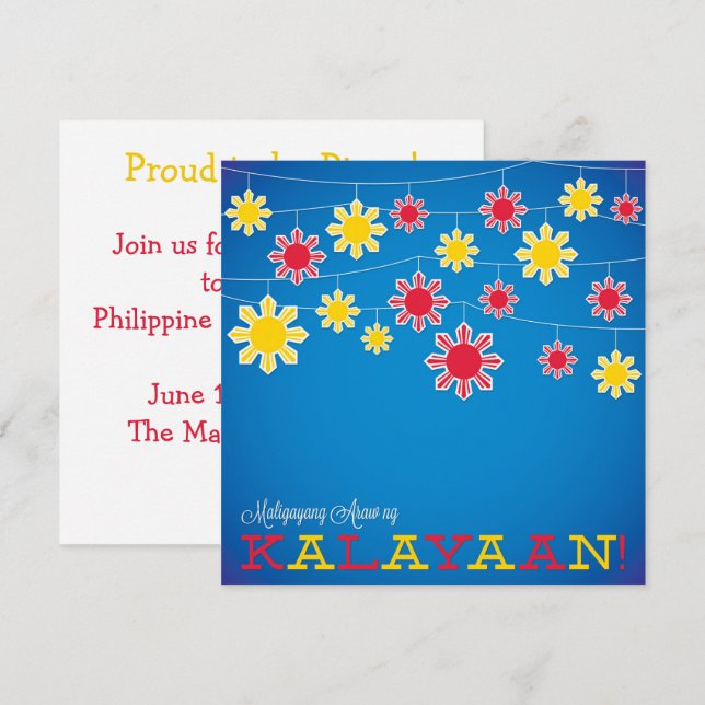 Convite para o Dia da Independência das Filipinas  (Frente/Verso)
