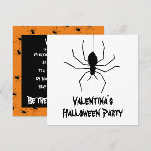 Convite para o Dia das Bruxas de Aranhas Cerradora