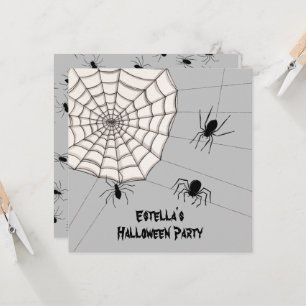 Convite para o Dia das Bruxas de Aranhas Cerradora