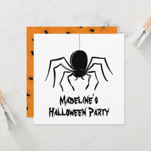 Convite para o Dia das Bruxas de Aranhas Cerradora