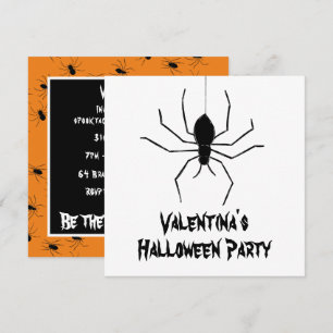 Convite para o Dia das Bruxas de Aranhas Cerradora
