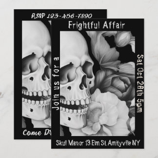 Convite para o Dia das Bruxas do Crânio Negro e Br