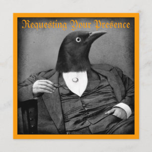 Convite para o Dia das Bruxas do Homem de Pássaro 