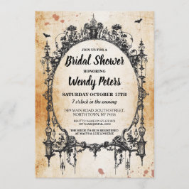 Convite para o Dia das Bruxas do Quadro Gótico de 