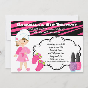 Convite Para O Dia Do Spa Para Garotas De Zebra Ro