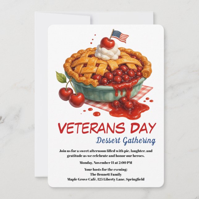 Convite para o Dia dos Veteranos | Celebração de T (Frente)