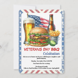 Convite para o Dia dos Veteranos Churrasco em Ho