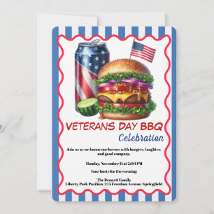 Convite para o Dia dos Veteranos Churrasco em Ho