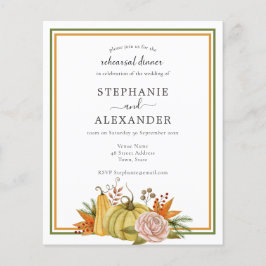 Convite para o ensaio de casamentos de abóbora de 