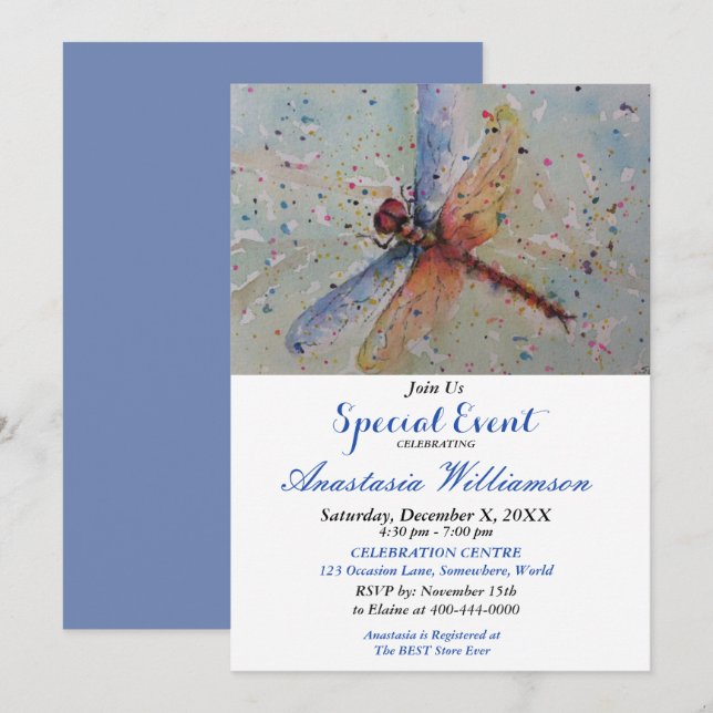 CONVITE PARA O EVENTO DA FESTA DA LIBÉLULA DESLUMB (Frente/Verso)