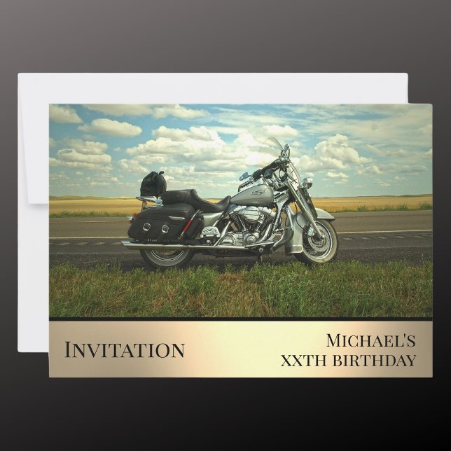 Convite para o evento de aniversário de moto (Criador carregado)