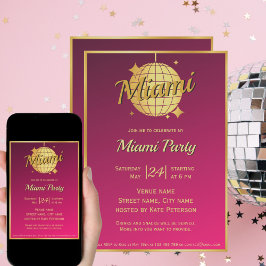 Convite para o evento de festa da discoteca de pra