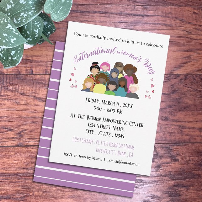 Convite para o Evento do Dia Internacional da Mulh (International Women's Day Event Invitations . )