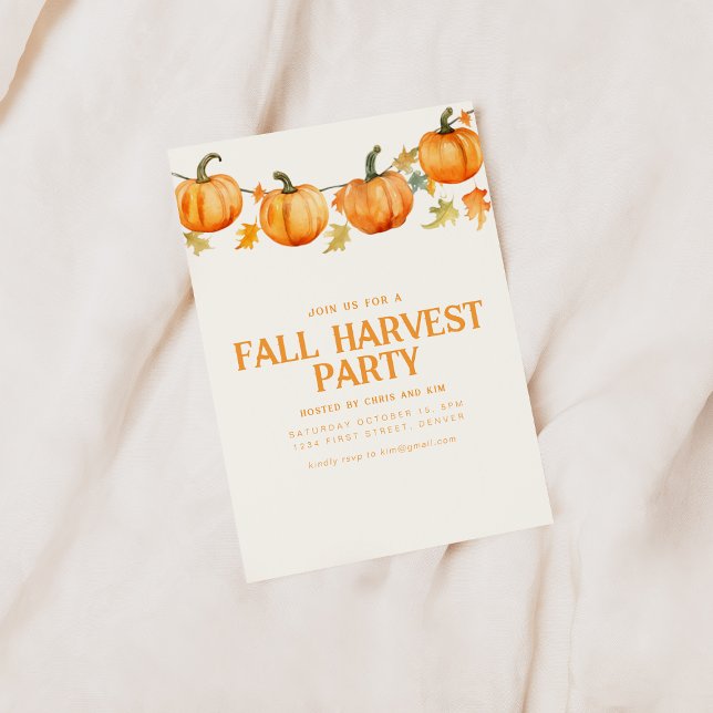 Convite para o Fall Autumn Harvest Party (Criador carregado)