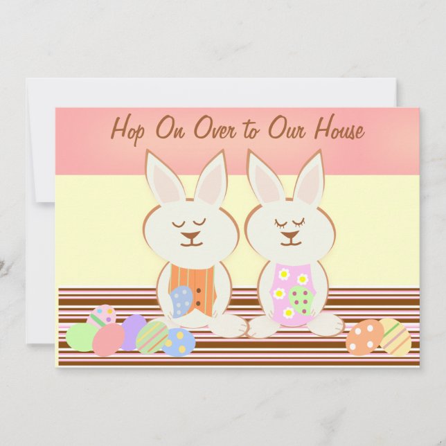 Convite para o felz pascoa Bunnies Luncheon (Frente)