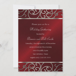 Convite para o Feriado Vermelho e Prateado