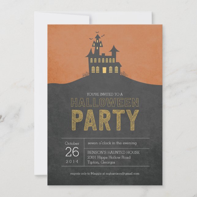 Convite para o Festa de Halloween da Casa Assombra (Frente)