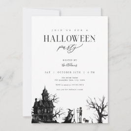 Convite para o Festa de Halloween de Casa Assombra