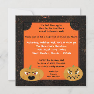 Convite para o Festa de Halloween de Pumpkins 5 x