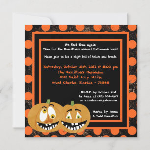 Convite para o Festa de Halloween de Pumpkins 5 x