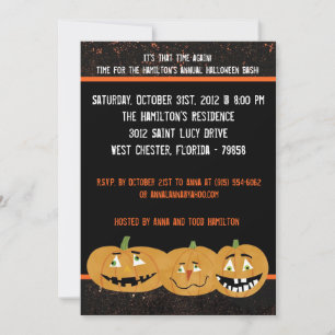 Convite para o Festa de Halloween de Pumpkins assu