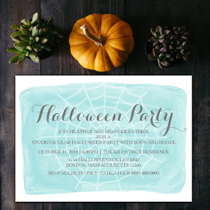 Convite para o Festa de Halloween do Aqua Watercol