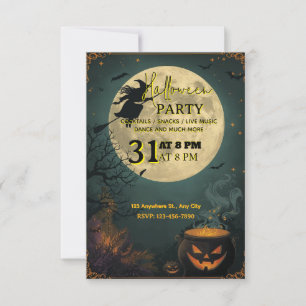 Convite para o Festa de Halloween Mágico Escuro -