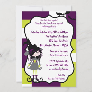 Convite para o Festa de Halloween Roxo, 5x7