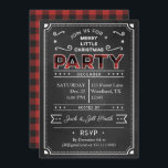 Convite para o Festa de Natal da Xadrez Chalkboard<br><div class="desc">Um fundo de chalkboard na frente com xadrez de búfalo vermelha clássica na parte de trás,  não pode ficar mais aconchegante que isso!  Fácil de personalizar com as informações do seu partido.</div>