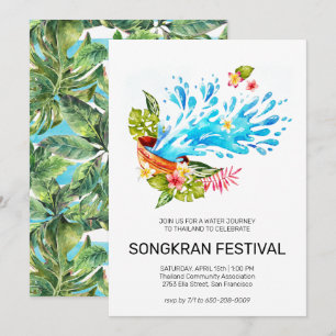 Convite para o Festival Songkran da Tailândia