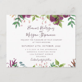 Convite para o floral de casamento Burgundy