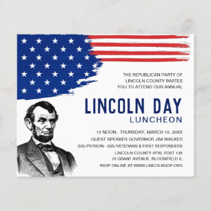Convite para o Fundraiser do Lincoln Day Luncheon