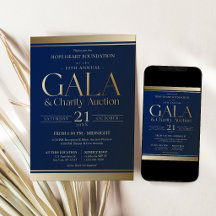 Convite para o Gala de Leilão de Caridade Azul Mar