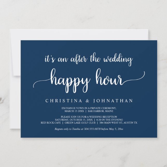 Convite para o Happy Hour após o casamento, Elopam (Frente)