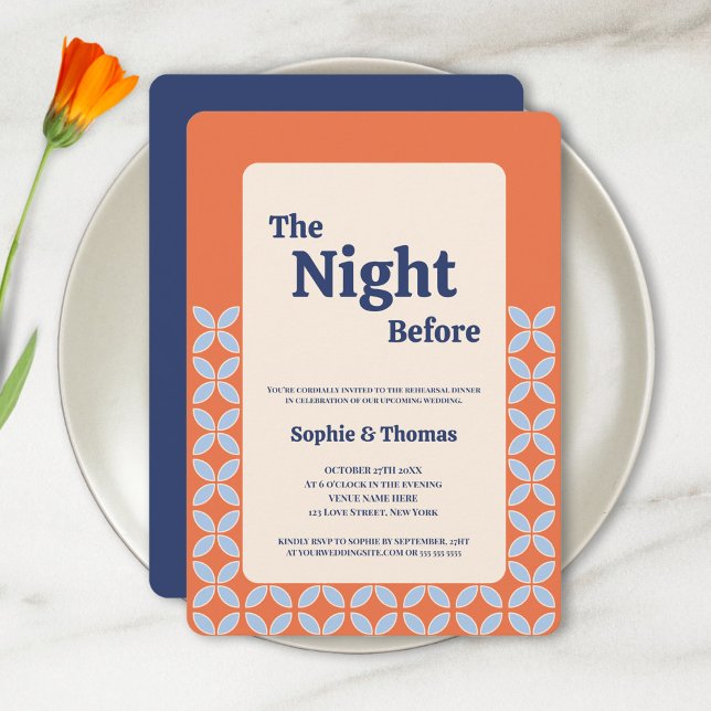 Convite para o Jantar da Véspera do Ensaio (The Night Before Rehearsal Dinner Invitation)