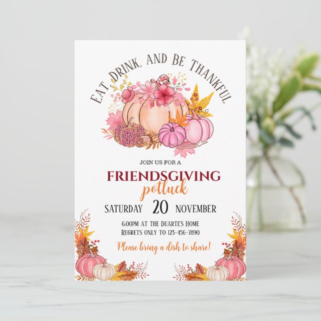 Convite para o Jantar de Ação de Graças em grupo (Em pé/Frente)