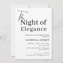 Convite para o Jantar de Ensaio da Noite de Elegân