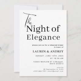 Convite para o Jantar de Ensaio da Noite de Elegân
