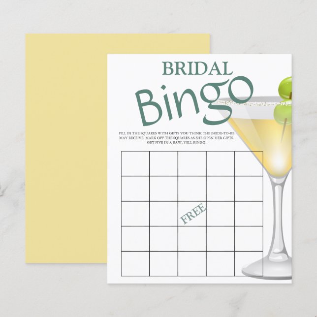 Convite para o Jogo Bridal do Bingo de Orçamento (Frente/Verso)