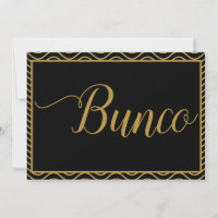 Convite para o jogo de dados Bunco Dourado do rico
