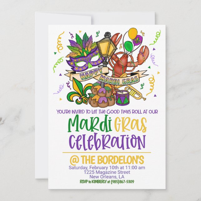 Convite para o Mardi Gras (Frente)