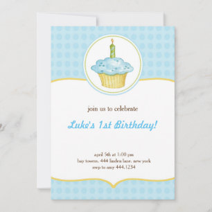 Convite para o Menino Primeiro Aniversário do Cupc