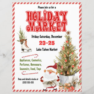 Convite para o Mercado de Férias do Natal Vermelho