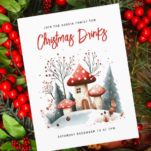 Convite para o Natal da Floresta de inverno Festiv