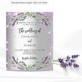 Convite para o orçamento floral de prata de lavand