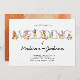 Convite para o outono de Watercolor do Casamento d