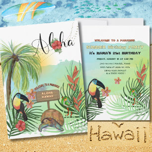 Convite para o Paraíso Tropical do Havaí Aloha
