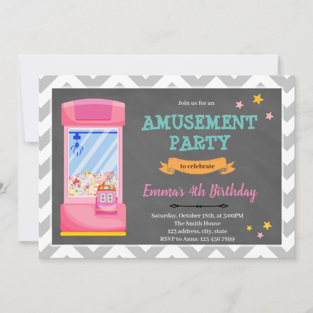 Convite para o parque de diversões (Frente)