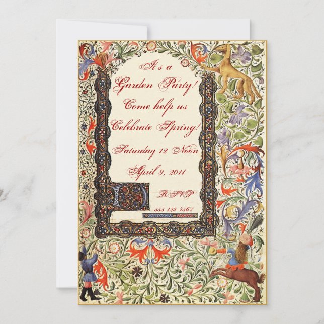 Convite para o Partido 5X7 do Jardim Medieval (Frente)