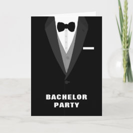 Convite para o Partido Bachelor de Tuxedo Preto